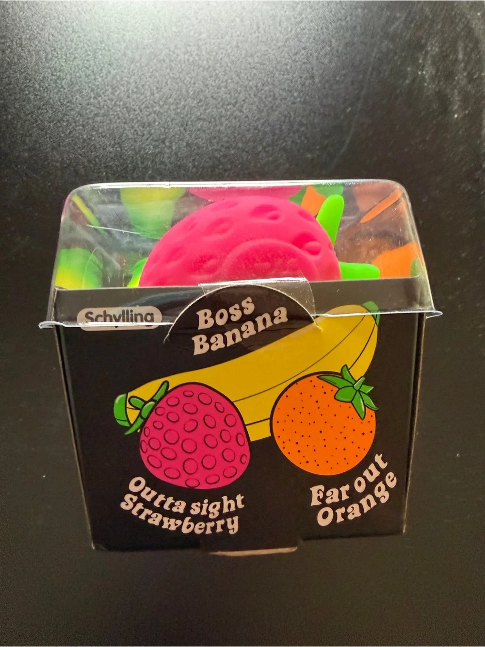 New Nee Doh Schylling Groovy Fruit 3pc Squishy Toy Squeeze Set Banana Orange